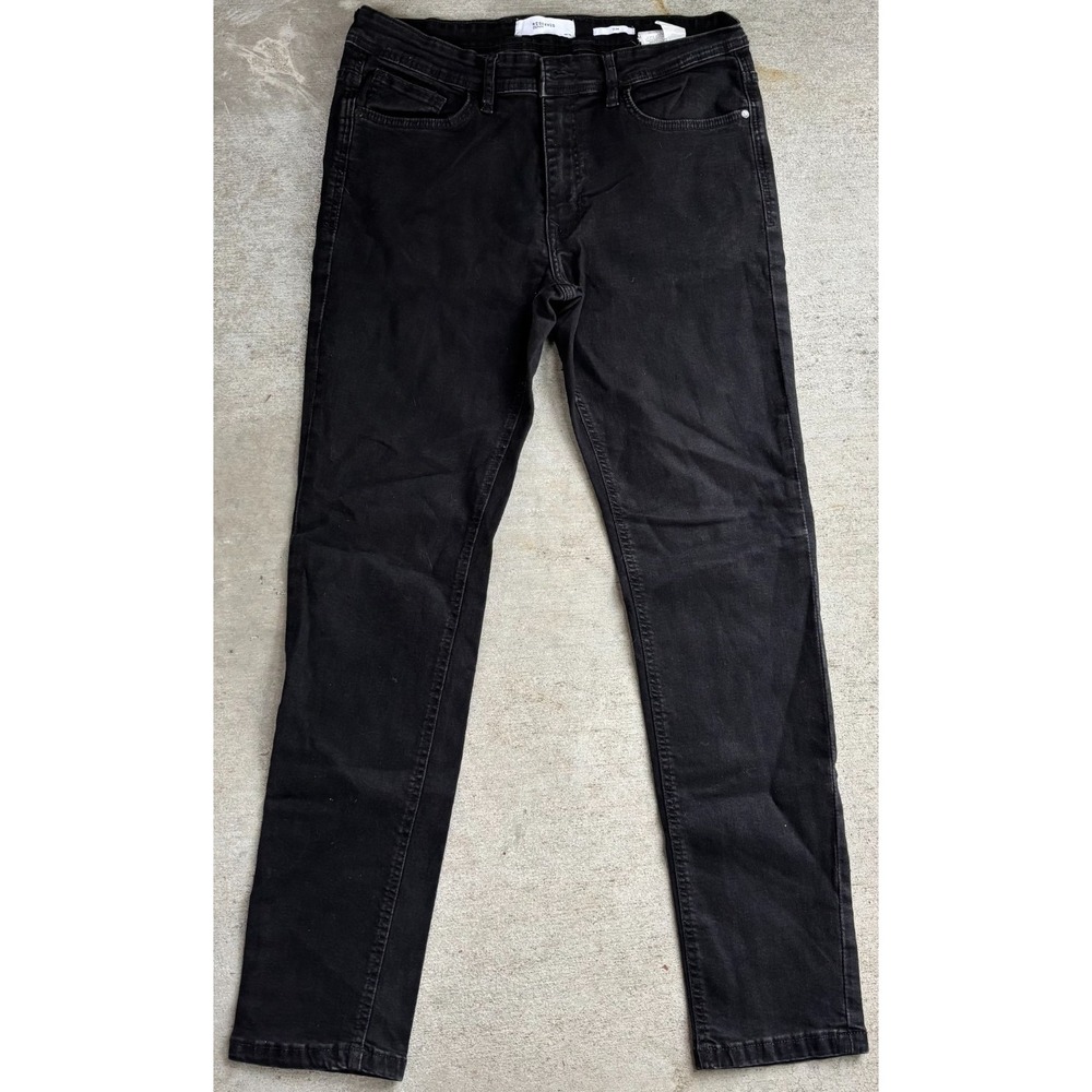 Reserved Mens Straight Leg Jeans Black Denim Slim Fit Everyday Classic 32x32